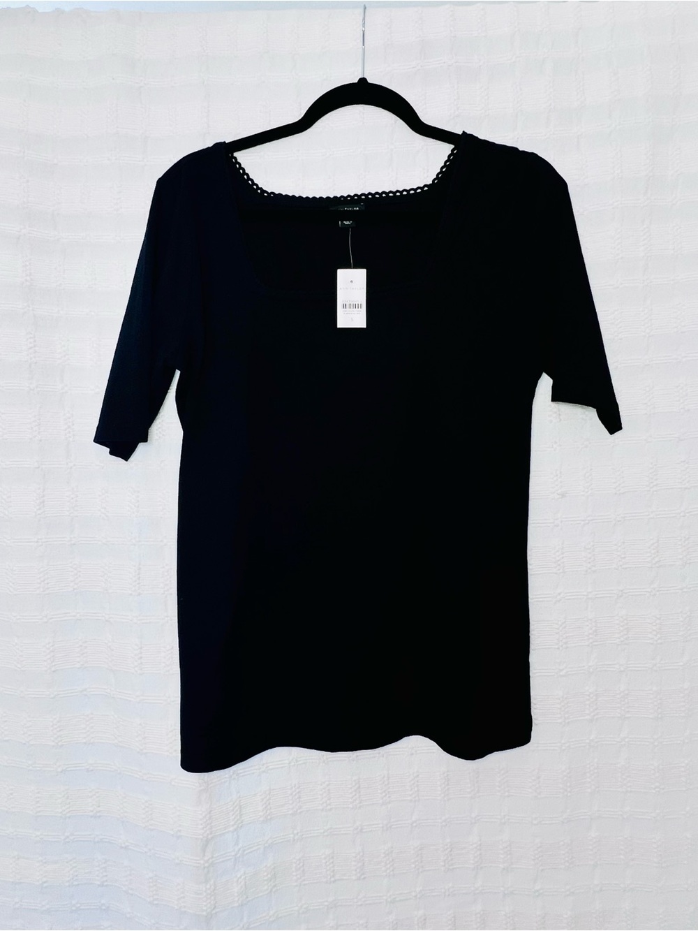 Ann Taylor Classic Black Women's Square Neck Top